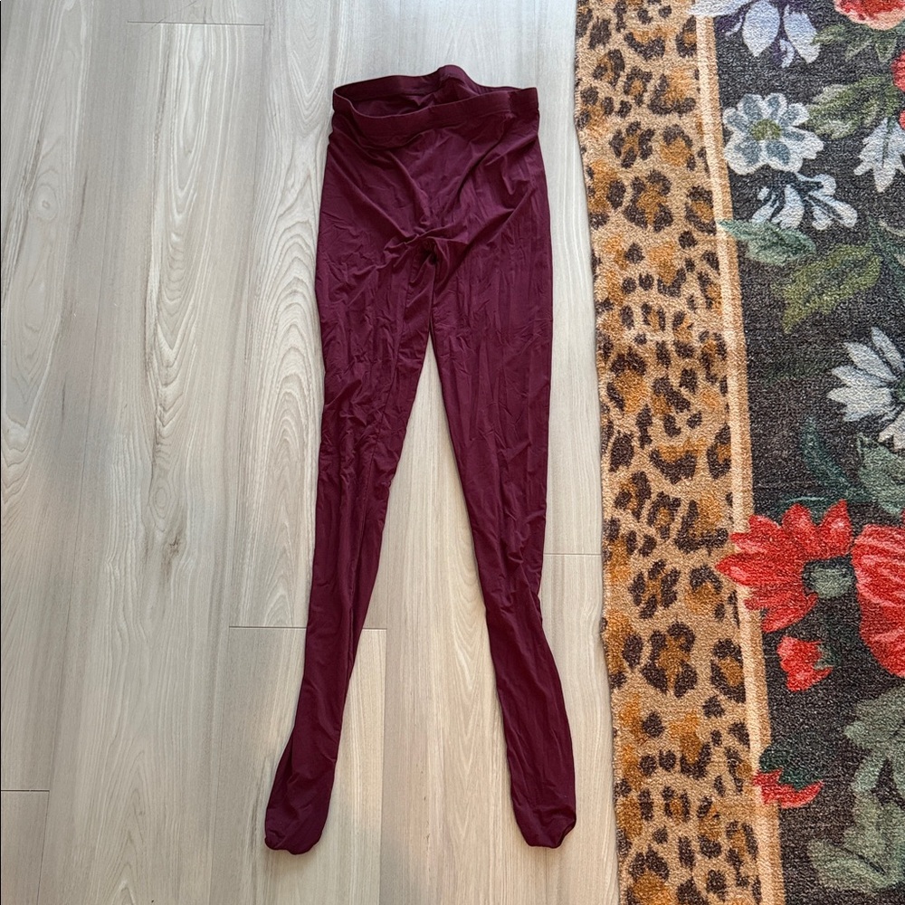 Naked Wardrobe Burgundy Leggings